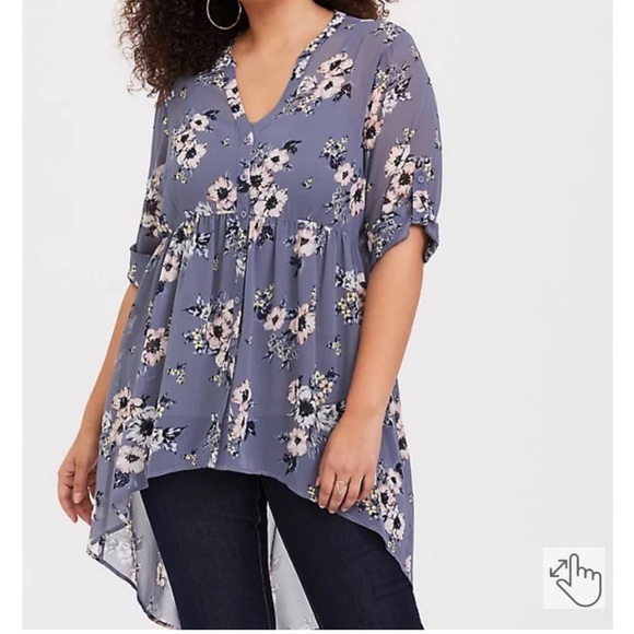 torrid Tops - Chiffon Hi-Low Tunic Top